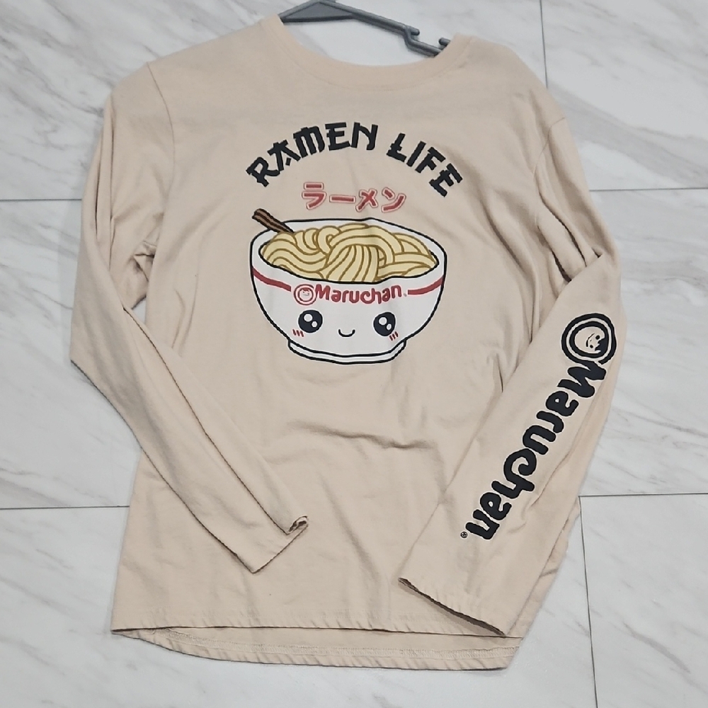 Kids Long Sleeve Ramen Life Tee - Cream